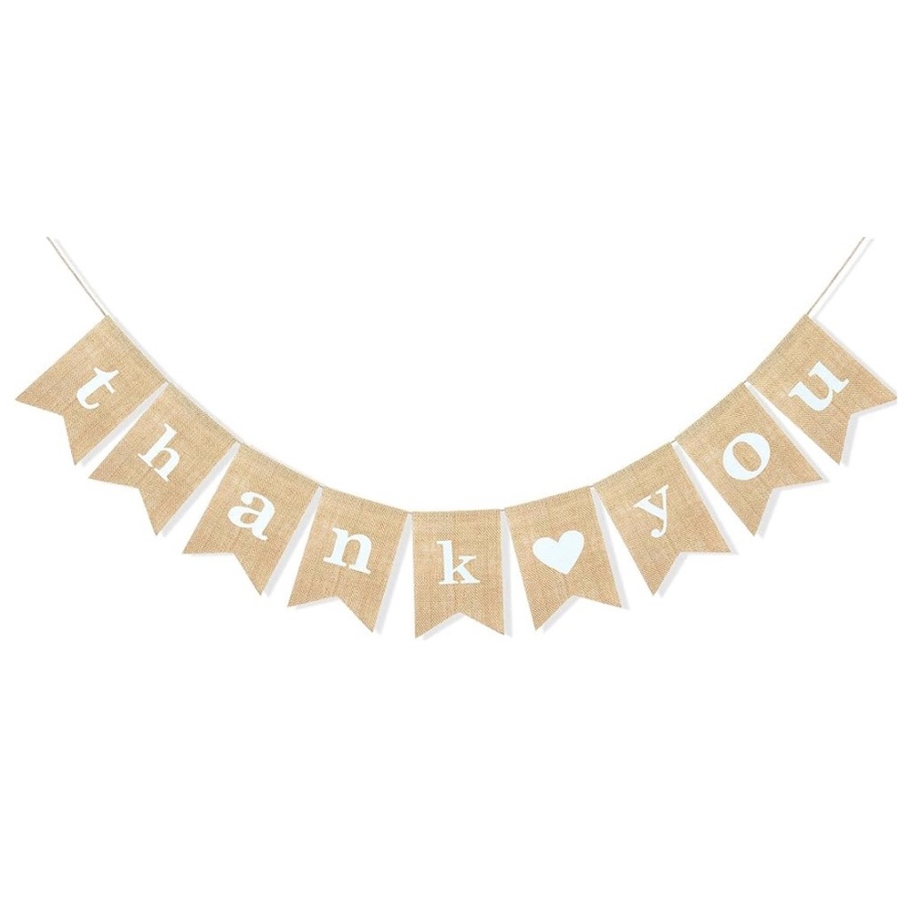 Thank you burlap banner